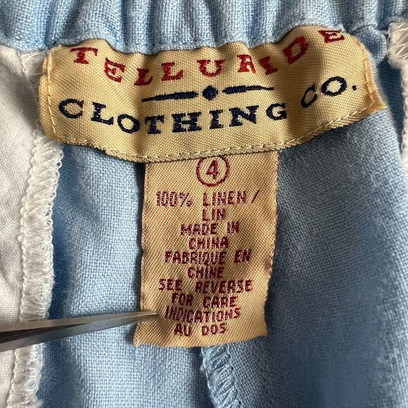 Telluride Clothing Co. Women's 100% Linen Shorts Light Blue Size 4 - Picture 5 of 11